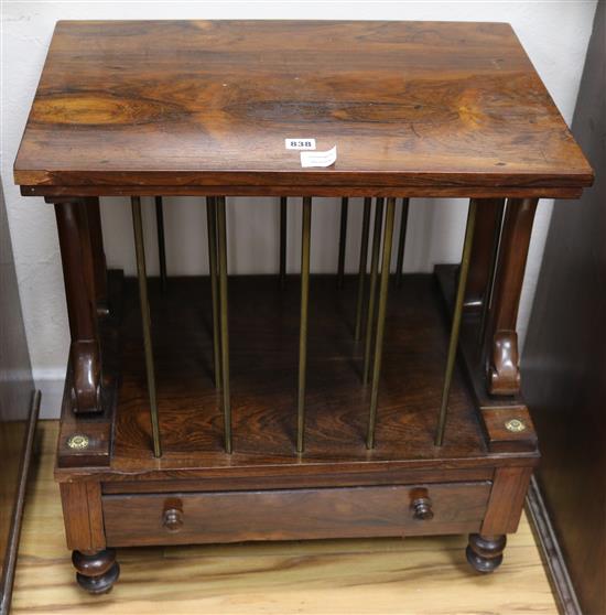 A Victorian rosewood whatnot width 59cm